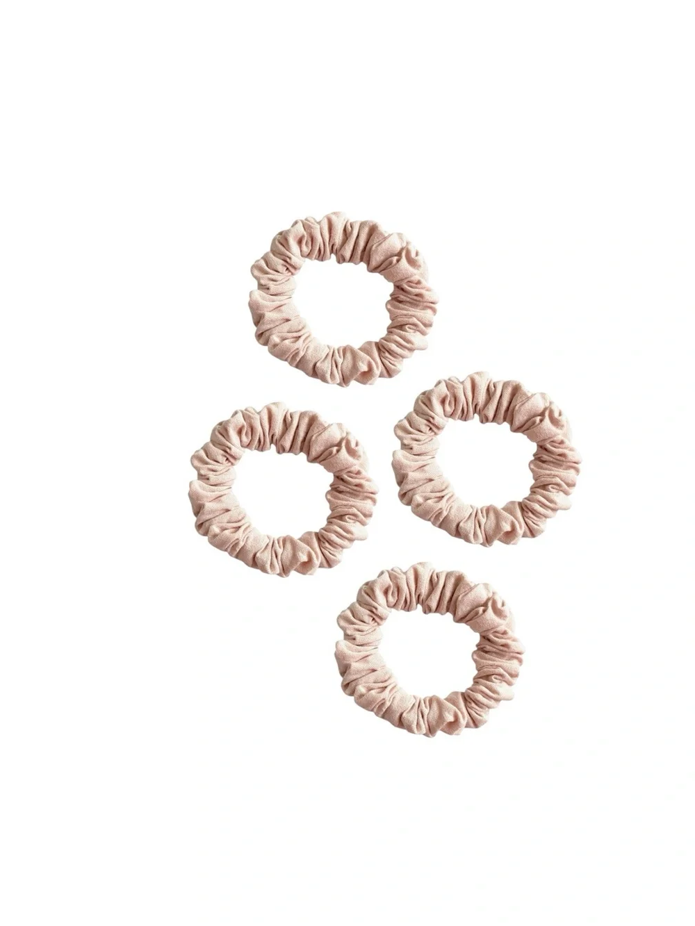 Soft Pale Pink Women's Scrunchie Hair Ties - Set of 4